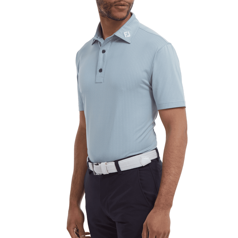 Polo Zig-Zag Print Lisle Dove
