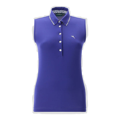 W Asuncion SL Polo Blau (Kragen-Muster) Damen