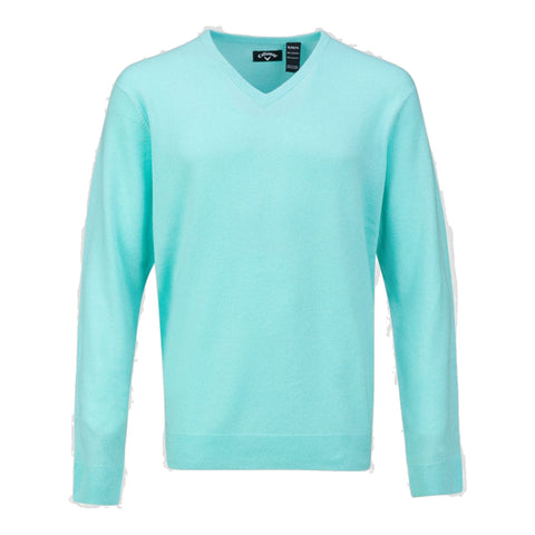 Sweater Cashmere V-Neck Aruba Blau Herren