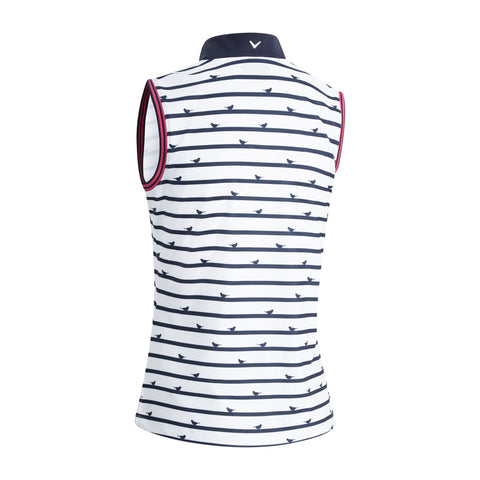 W Birdie Stripe SL Polo Peacoat