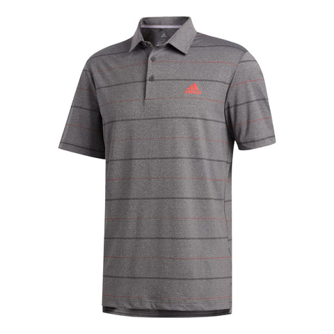 Ultimate Heather Stripe Polo Black/Coral/Melange Herren