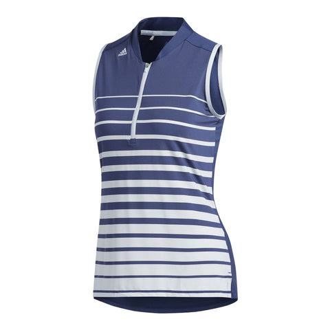 W Engineered Stripe SL Polo Indigo Damen