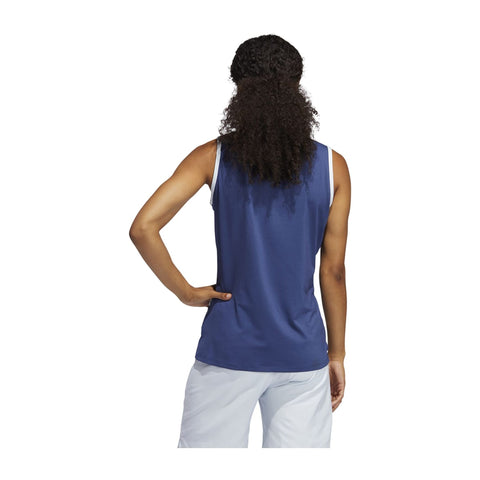 W Engineered Stripe SL Polo Indigo