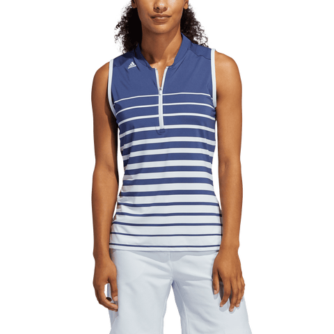 W Engineered Stripe SL Polo Indigo