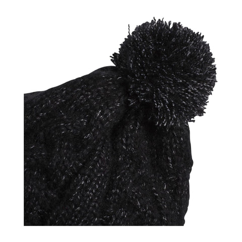 W Pom Beanie Black