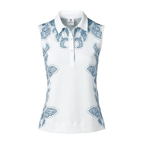 Pammy Damen Polo Sleeveless Weiß