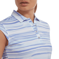 Cap Sleeve Watercolour Print Lisle Polo