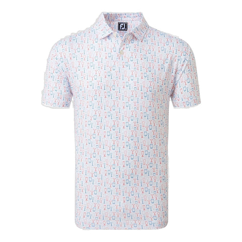 Glass Print Lisle Poloshirt Herren