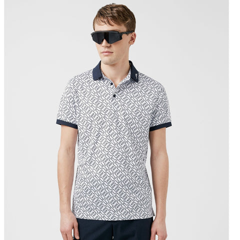 M Tour Tech Reg Fit Print Polo JL Navy Bridge Mono Herren