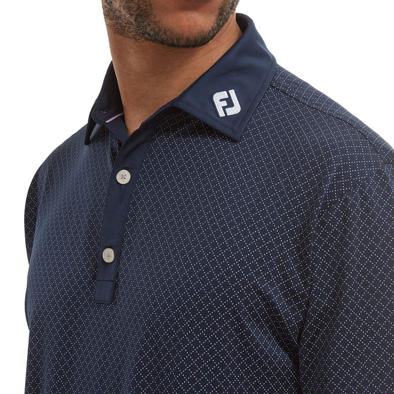 Diamond Dot Print Lisle Polo