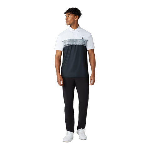 Engineered Novelty Stripe Blocked Print Polo Herren