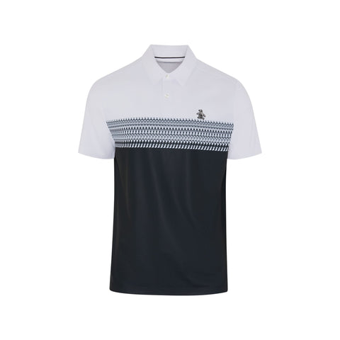 Engineered Novelty Stripe Blocked Print Polo