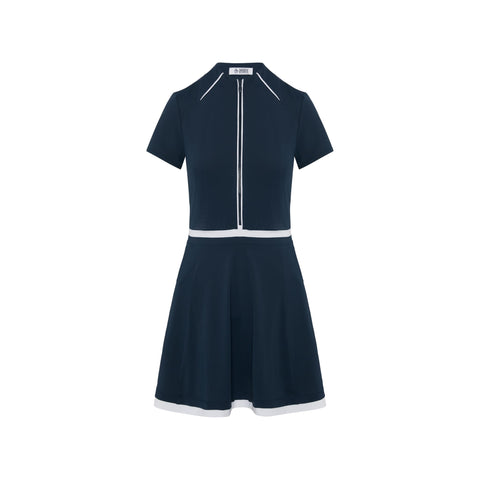 Solid Zip Golfkleid