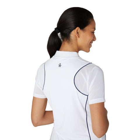 Mesh Sleeve Frontzip Shirt Damen