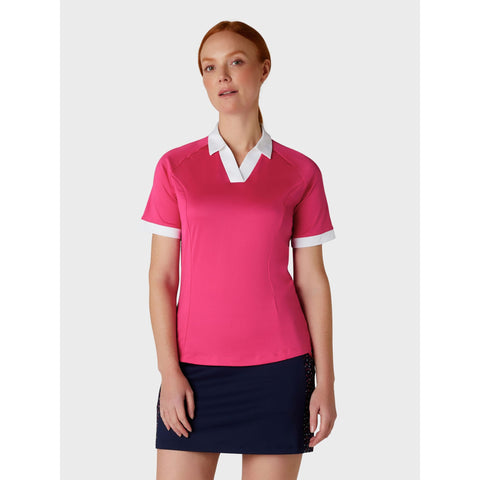 Short Sleeve V-Placket ColorBL Shirt