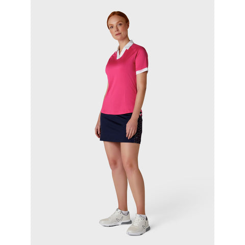 Short Sleeve V-Placket ColorBL Shirt