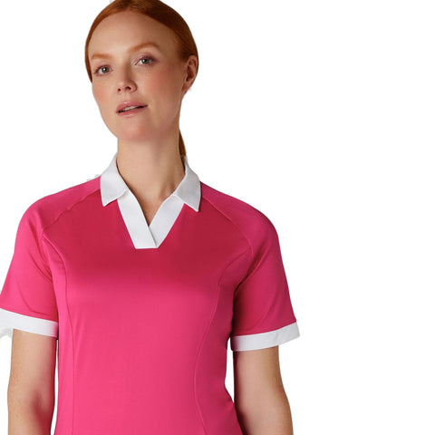 Short Sleeve V-Placket ColorBL Shirt Damen