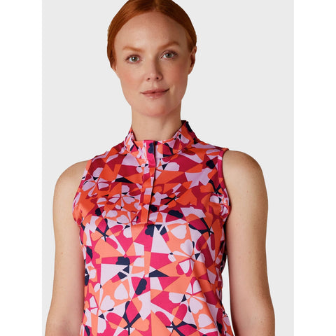 Geometric Floral Sleeveless Shirt