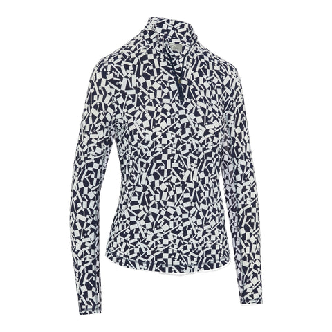 Two Toned Geo Printed Shirt Damen