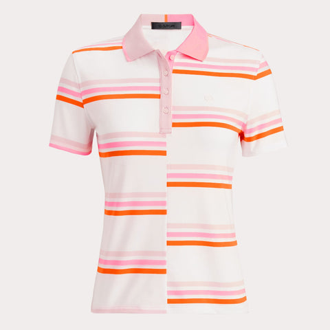 Offset Gradient Stripe Tech Polo