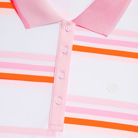 Offset Gradient Stripe Tech Polo