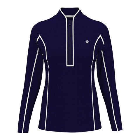 Longsleeve Textrured 1/4 Zip Sweater Damen