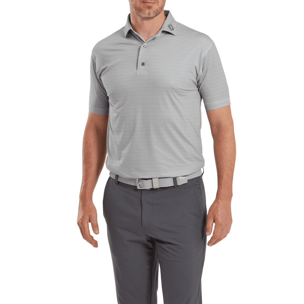 Octagon Print Lisle Poloshirt