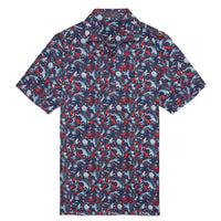 Palm Fronds Tech Piqué Slim Fit Poloshirt