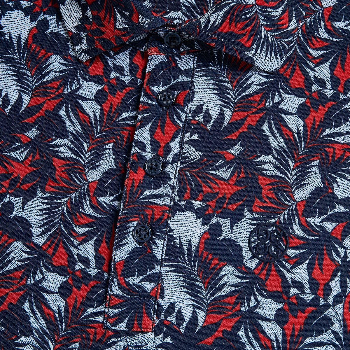 Palm Fronds Tech Piqué Slim Fit Poloshirt