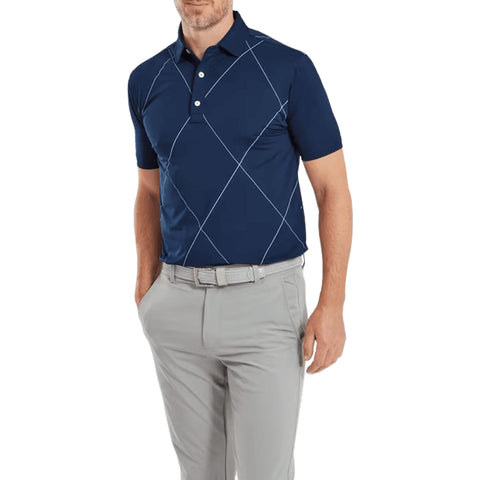 Raker Print Lisle Poloshirt Herren