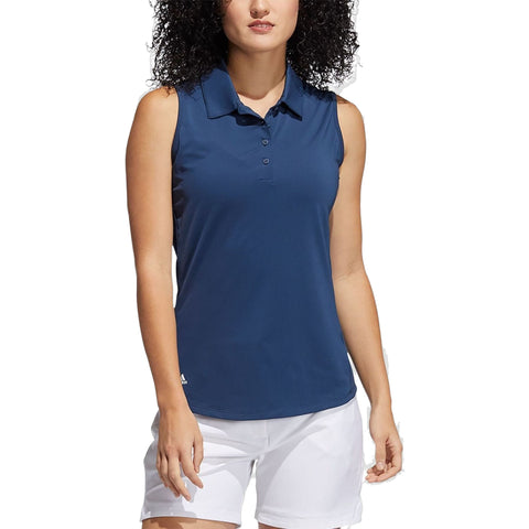 Solid Poloshirt ärmellos Damen