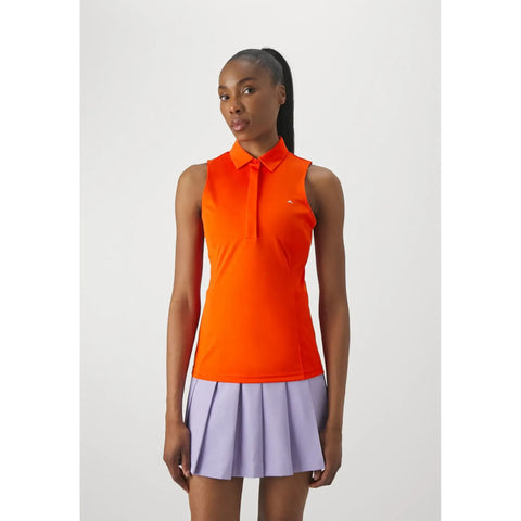 W Dena Sleeveless Golf Top Tangerine Tango