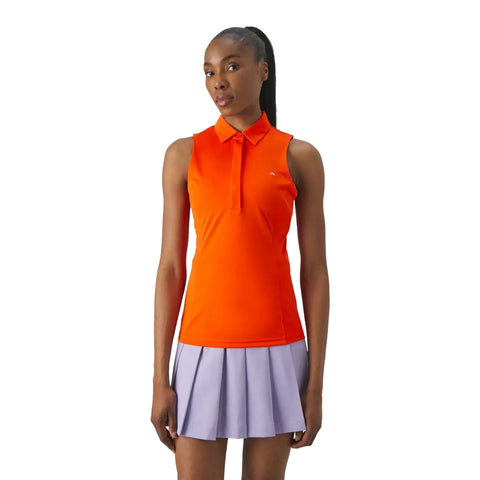W Dena Sleeveless Golf Top Tangerine Tango Damen