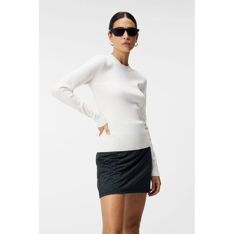 W Louise Rib Jacquard Knit Weiß
