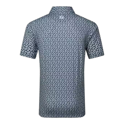 Floral Sketch Print Lisle Polo Herren