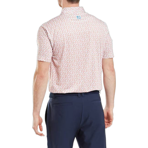 Floral Sketch Print Lisle Polo Herren