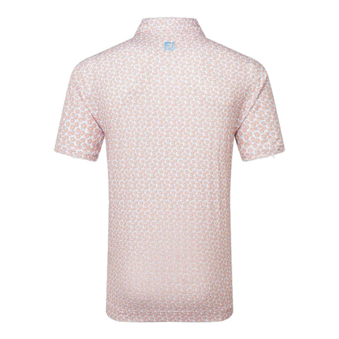 Floral Sketch Print Lisle Polo Herren