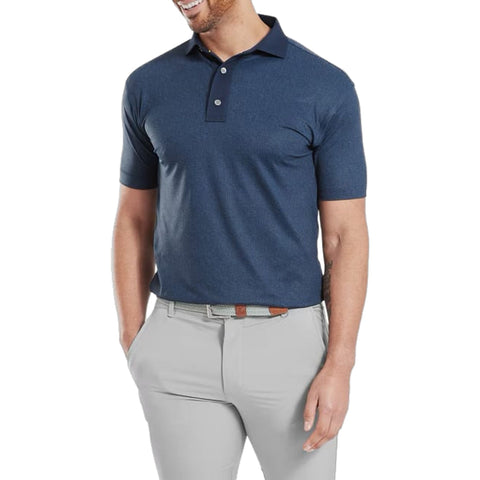 Etched Texture Print Polo Herren