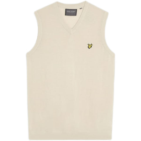 Merino Blend Knitted V-Neck Vest Herren