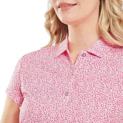 Animal Print Cap Sleeve Lisle Polo