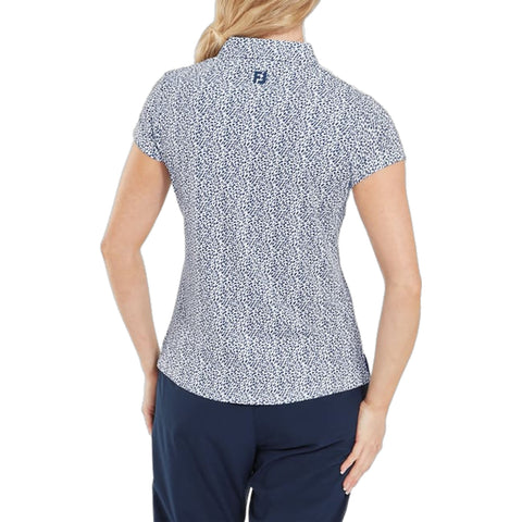 Animal Print Cap Sleeve Lisle Polo