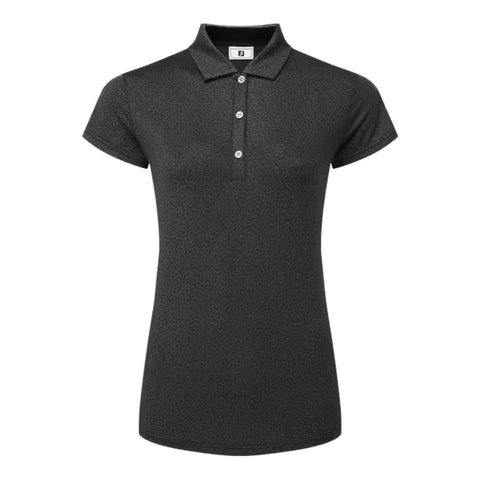 Animal Print Cap Sleeve Lisle Polo