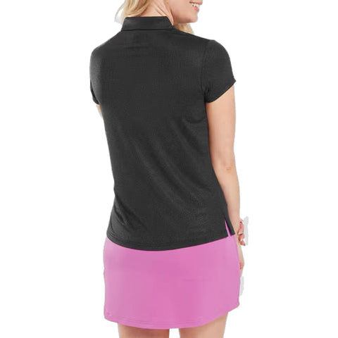 Animal Print Cap Sleeve Lisle Polo