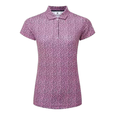 Animal Print Cap Sleeve Lisle Polo
