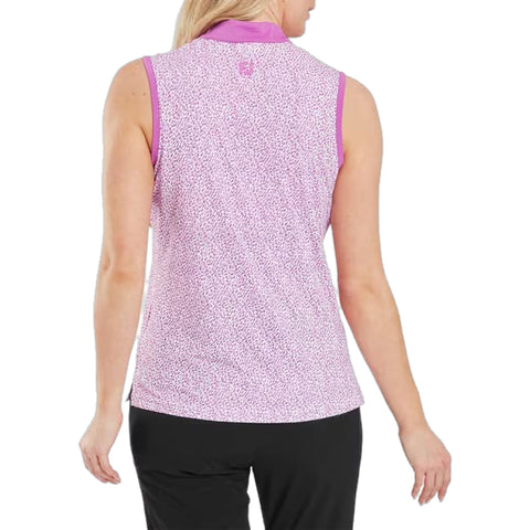 Animal Print Sleeveless Lisle Polo