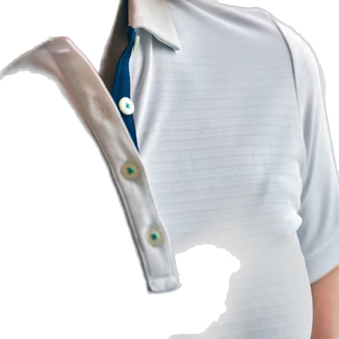 Jacquard Stripe Polo Damen