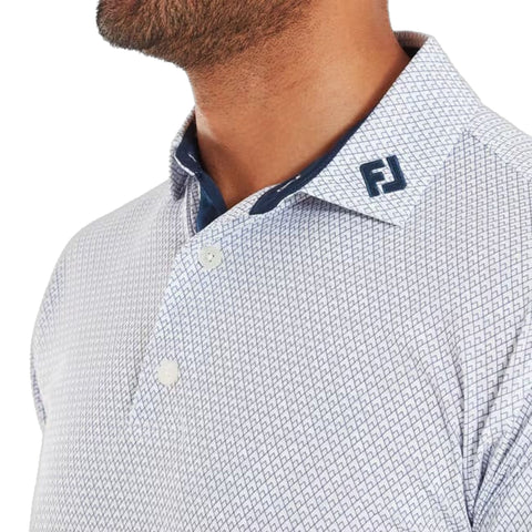 Deco Diamond Print Lisle Polo Herren