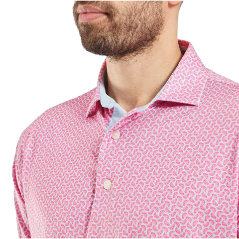 Citrus Print Lisle Polo Herren