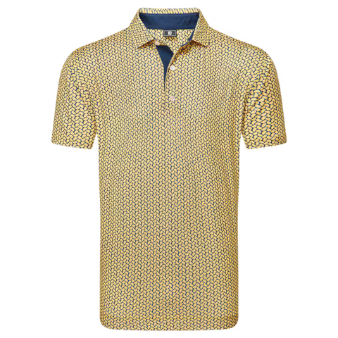 Citrus Print Lisle Polo Herren