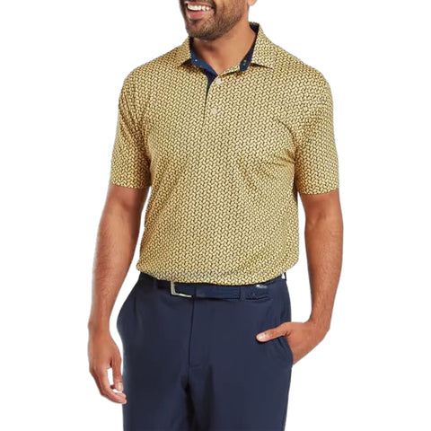 Citrus Print Lisle Polo Herren